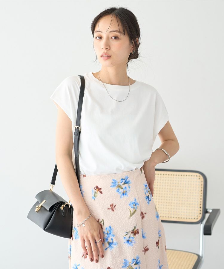 earth music&ecology「【遮熱・接触冷感・UVカット】フレンチスリーブTシャツ」|Tシャツ・カットソー|