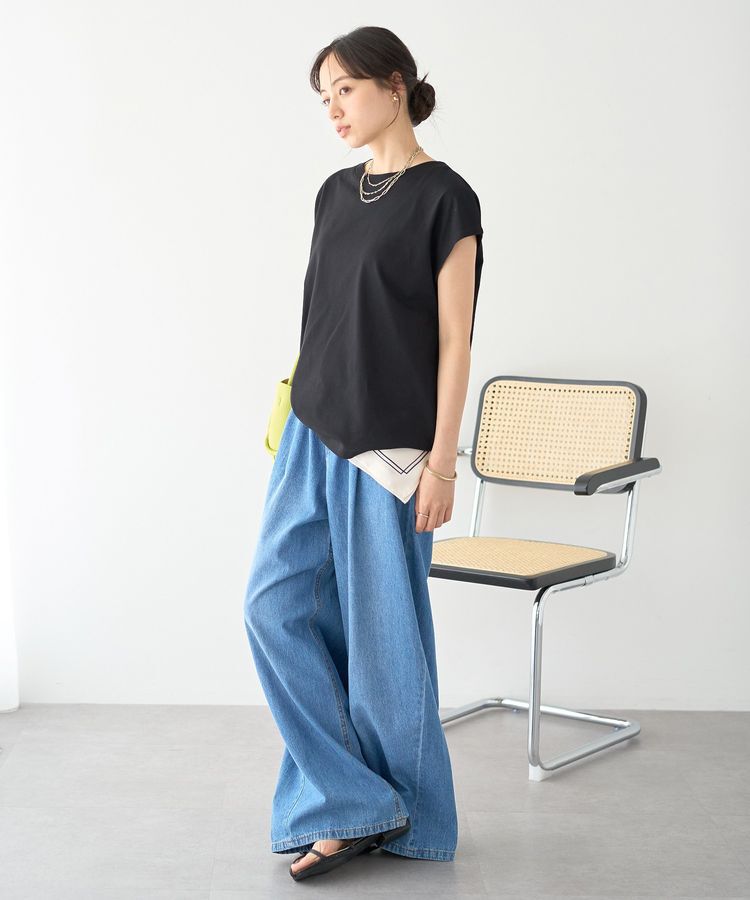earth music&ecology「【遮熱・接触冷感・UVカット】フレンチスリーブTシャツ」|Tシャツ・カットソー|
