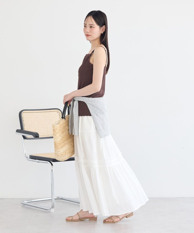 earth music&ecology「【接触冷感・抗菌防臭】カップ付レースキャミソール」|インナー|