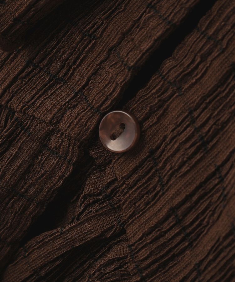 earth music&ecology「チェックラッフルカラーペプラムカットブラウス」|シャツ・ブラウス|