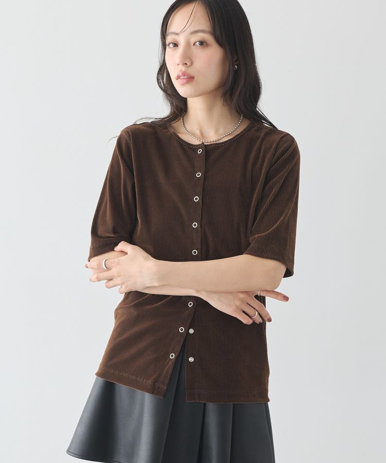 earth music&ecology「フロッキーチュールカーディガン」|カーディガン|Brown