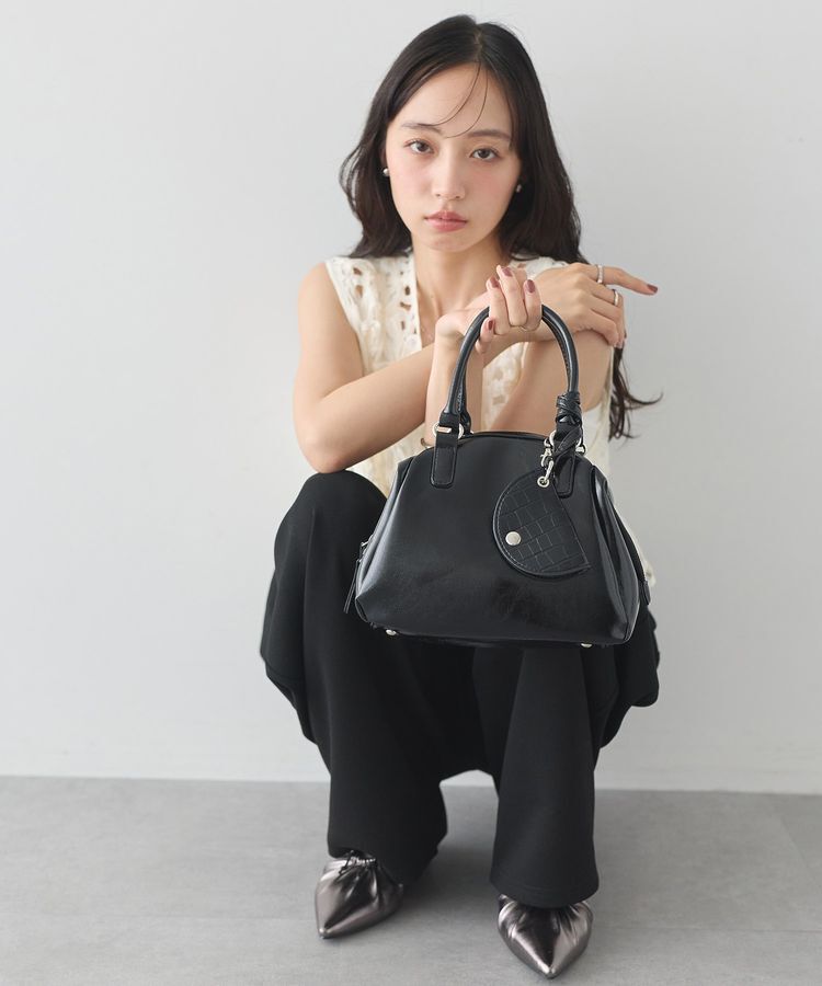 earth music&ecology「キーチャーム付フレームボストンバッグ」|ハンドバッグ|