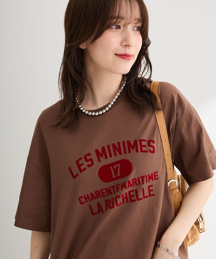 Green Parks「【適ON】汗染み防止ボックスロゴTシャツ」|Tシャツ・カットソー|Brown
