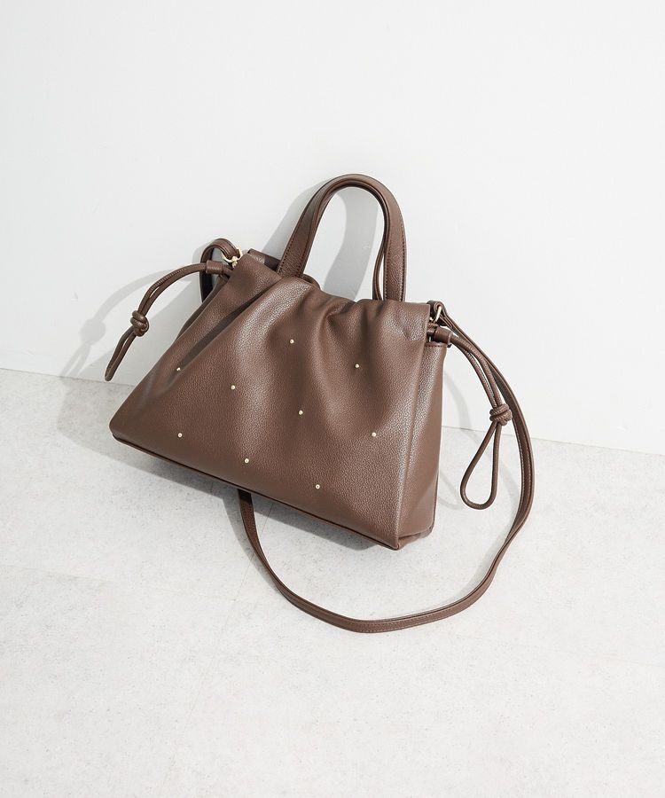Green Parks「2wayドロストスタッズショルダーバッグ」|ショルダー・メッセンジャー|Brown