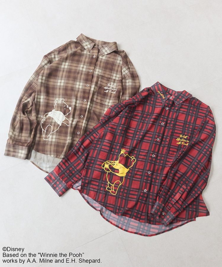 Green Parks「Winnie the Pooh/シアーチェックシャツ」|シャツ・ブラウス|