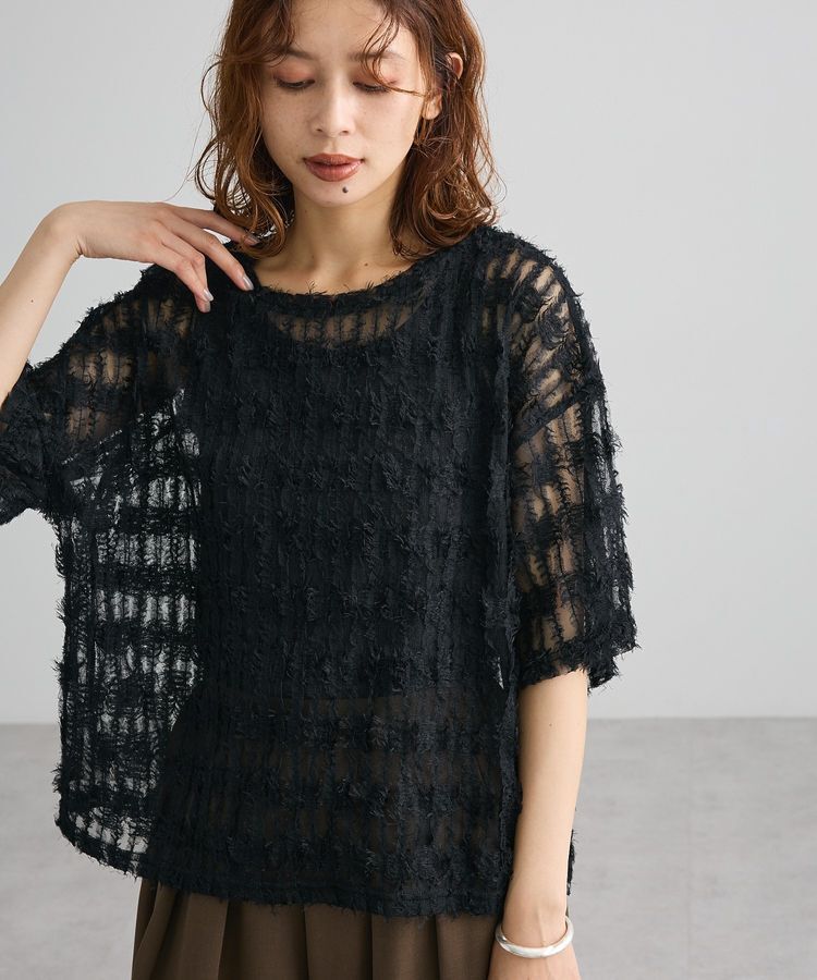 Green Parks「SET2点カットフェザープルオーバー＋インナー」|Tシャツ・カットソー|Black
