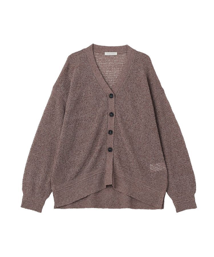 Green Parks「Vネックざっくりカーディガン」|カーディガン|Brown