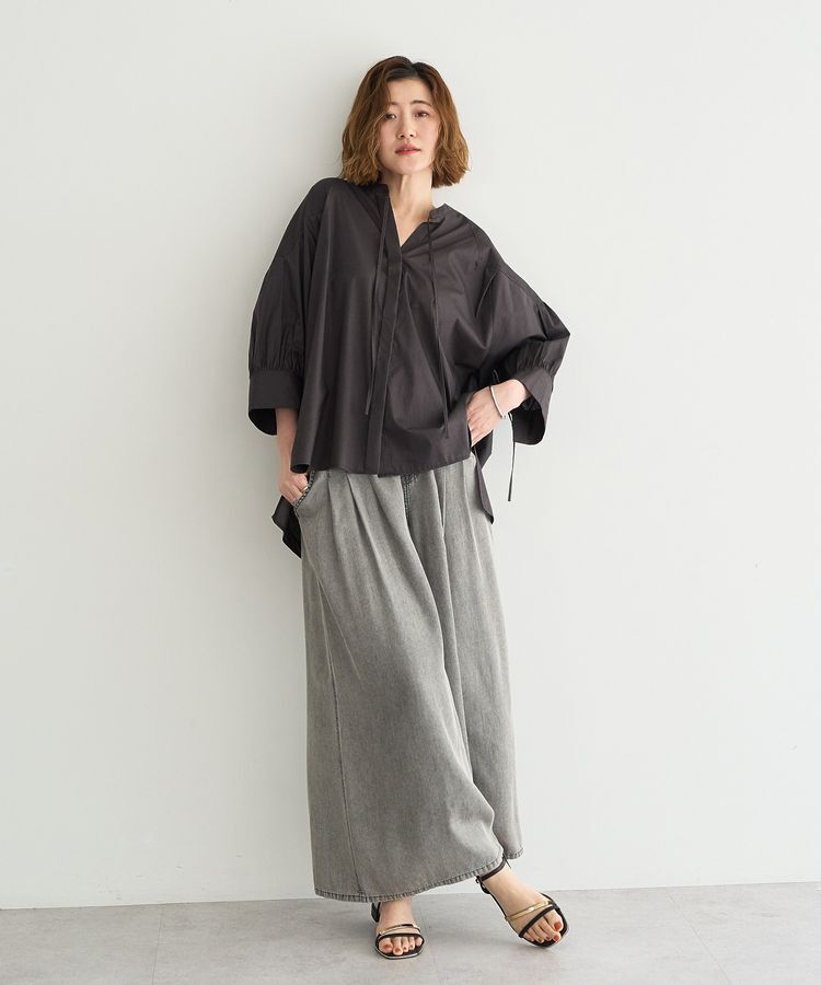 YECCA VECCA「【ORGABITS】5分袖スキッパーシャツ」|シャツ・ブラウス|