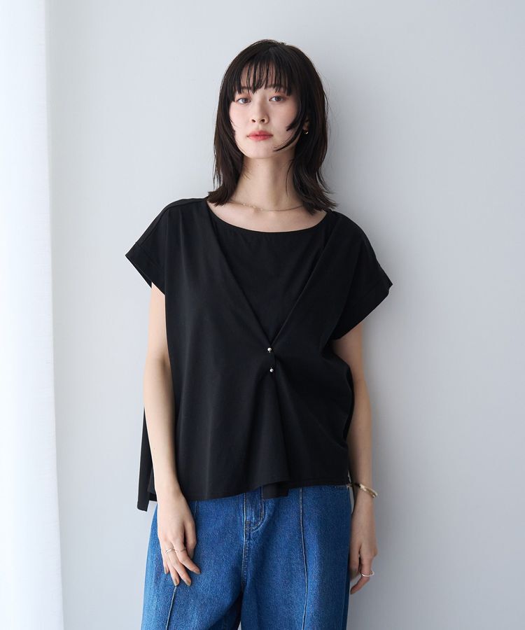YECCA VECCA「ピン付きドレープカットソー」|Tシャツ・カットソー|