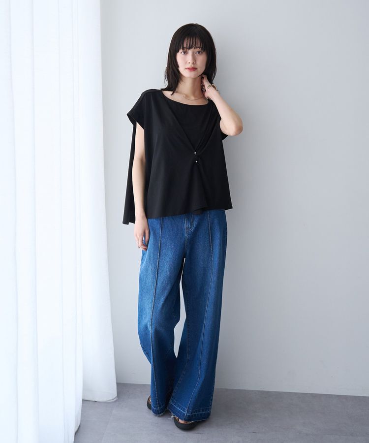 YECCA VECCA「ピン付きドレープカットソー」|Tシャツ・カットソー|