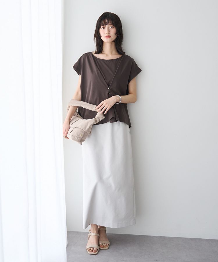 YECCA VECCA「ピン付きドレープカットソー」|Tシャツ・カットソー|