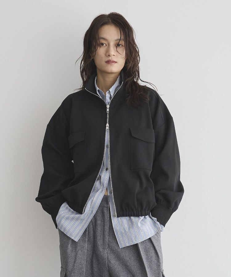GARAGE OF GOOD CLOTHING「総針ニットWzipブルゾン」|ブルゾン・スタジャン|Black