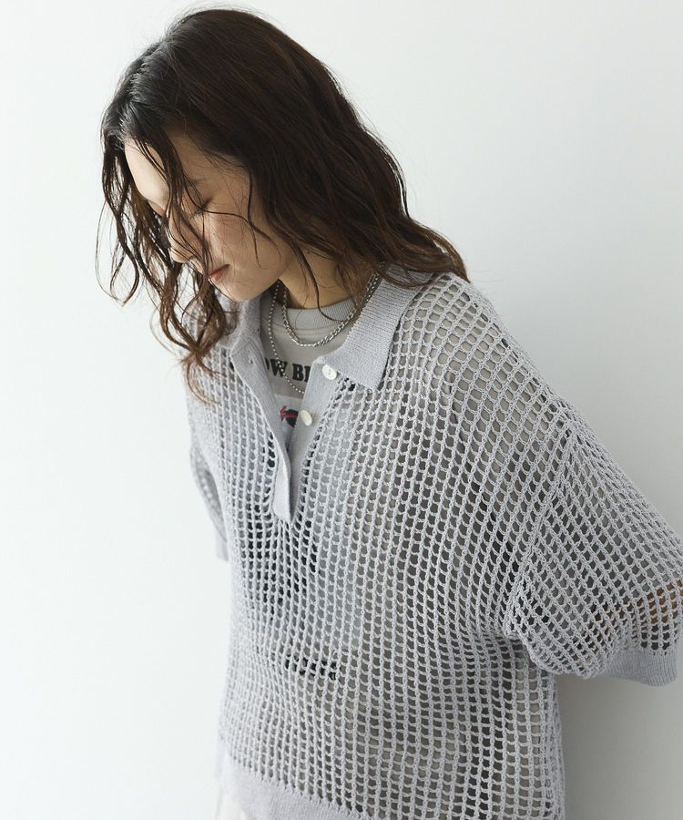 GARAGE OF GOOD CLOTHING「スクエアメッシュポロプルオーバー」|ニット・セーター|