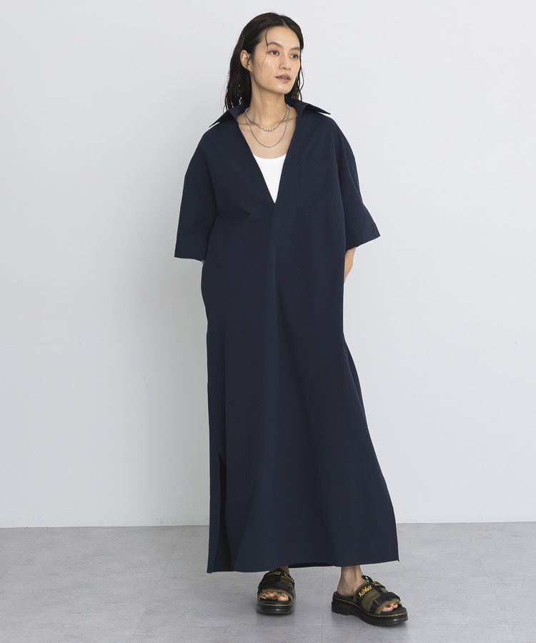 GARAGE OF GOOD CLOTHING「Vネックリラックスワンピース」|ワンピース|Navy