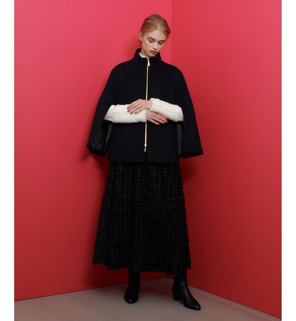 LOULOU WILLOUGHBY「【LOULOU WILLOUGHBY】シャルムビーバーケープ風コート」|ダッフルコート|