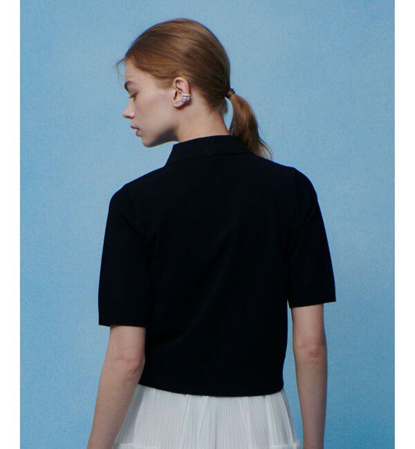 LOULOU WILLOUGHBY「フラワービジューポロ」|ニット・セーター|
