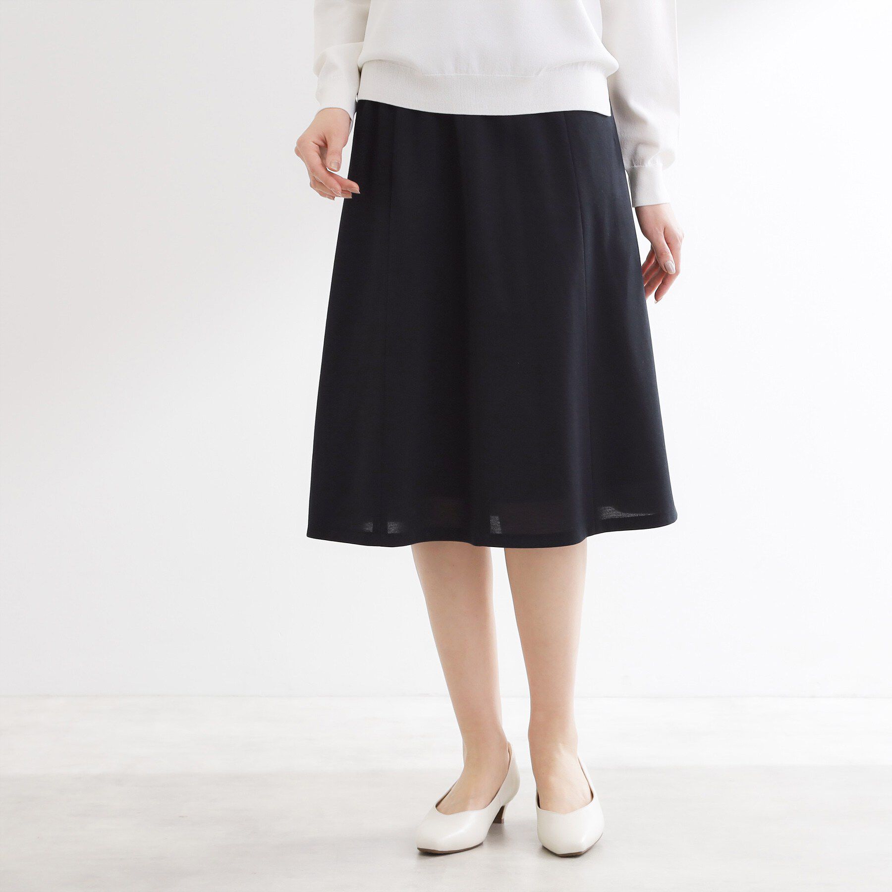 Reflect「【SS-4Lサイズ／UVカット】匠ソフトフレアスカート」|スカート|ネイビー(094)