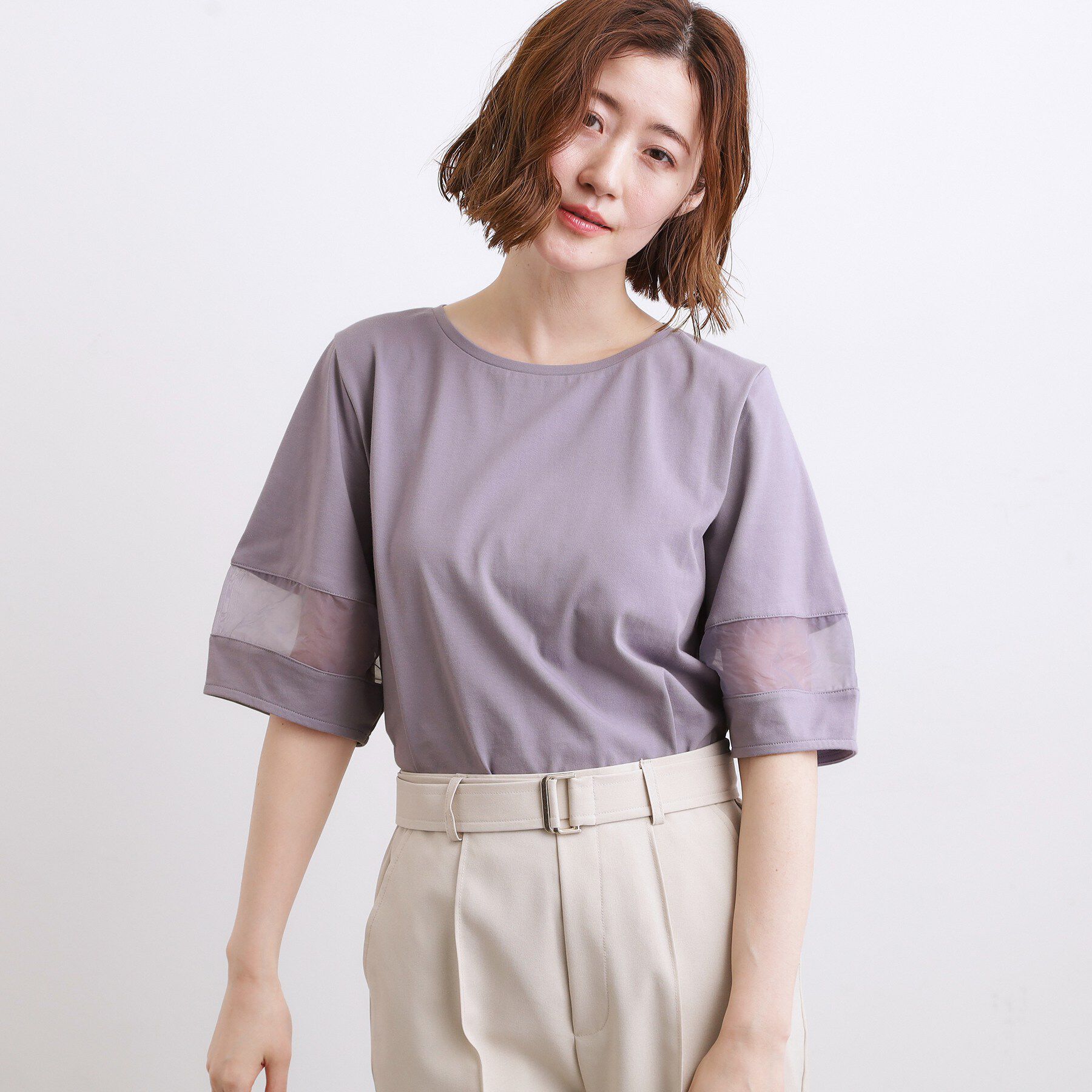 grove「【吸水速乾・UVカット・接触冷感】シアードッキングランタンスリーブTシャツ」|Tシャツ・カットソー|