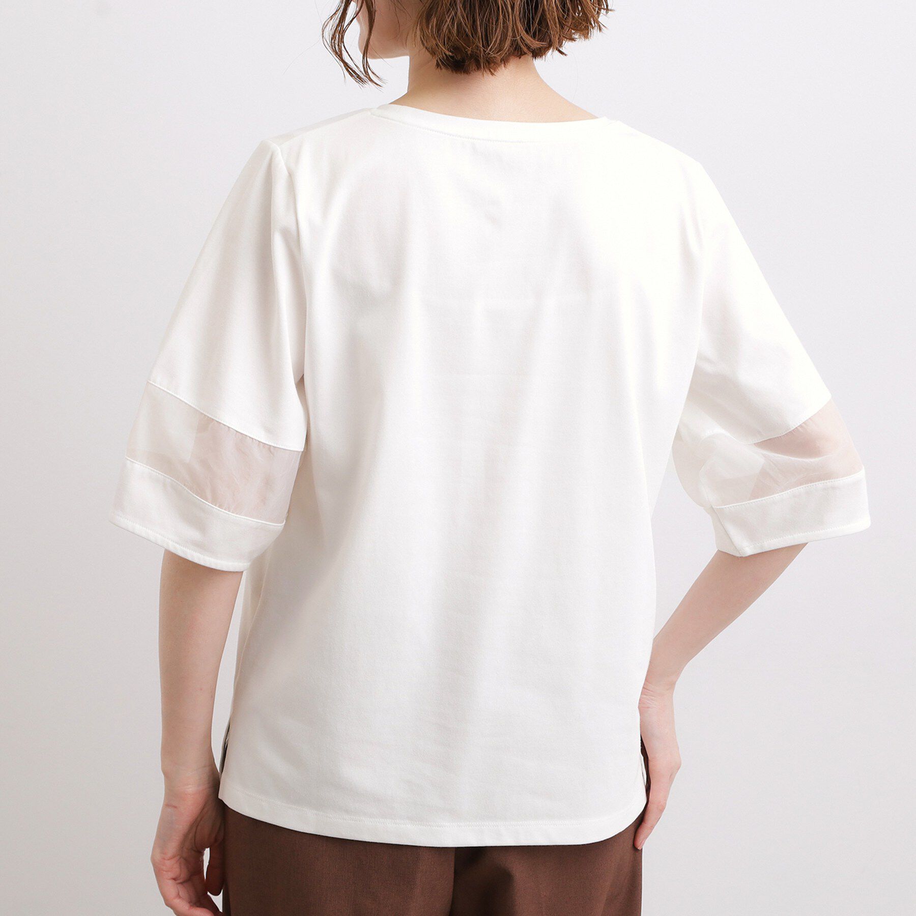 grove「【吸水速乾・UVカット・接触冷感】シアードッキングランタンスリーブTシャツ」|Tシャツ・カットソー|
