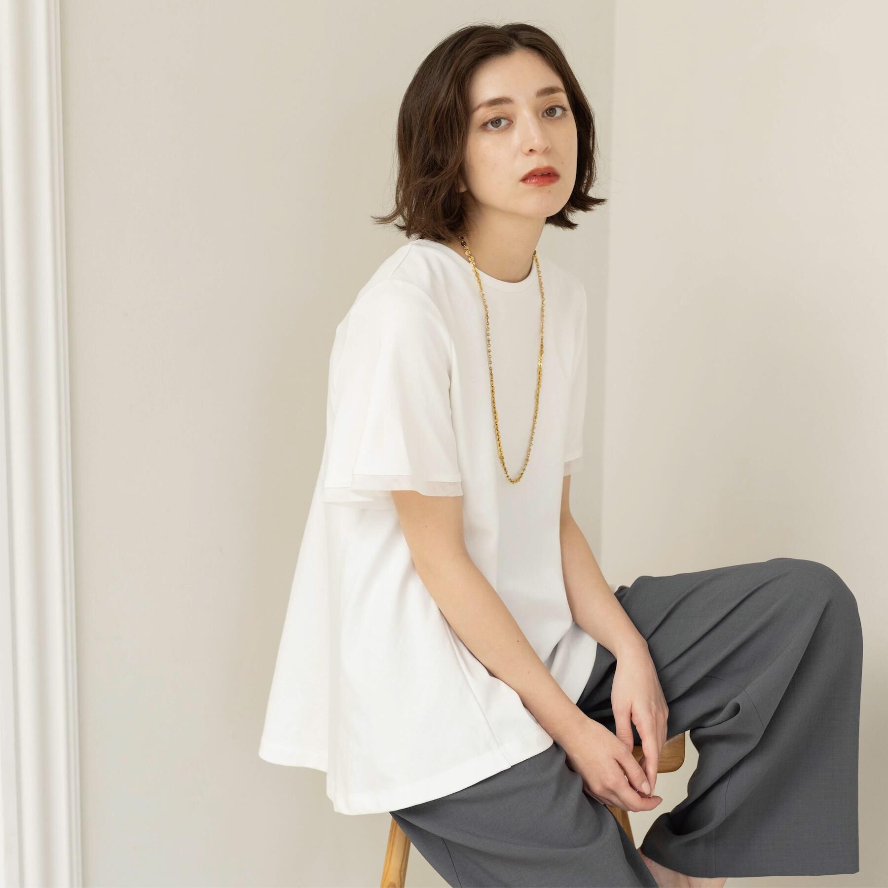 OPAQUE.CLIP「【接触冷感／UV】着る冷感スーパーアイス ペプラムカットソー《洗濯機OK》」|Tシャツ・カットソー|
