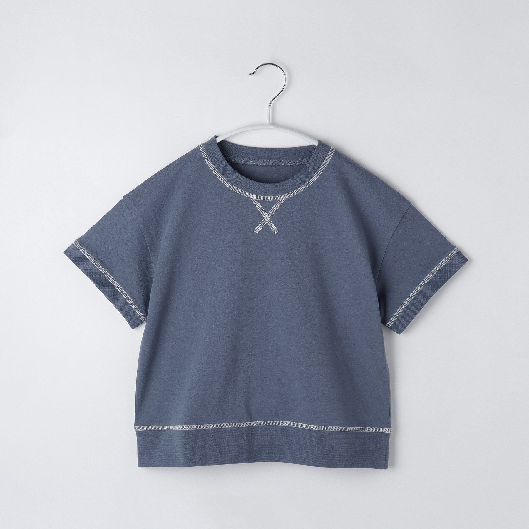 THE SHOP TK「【110－160】配色ステッチガゼットTEE」|Tシャツ・カットソー|ブルー(092)