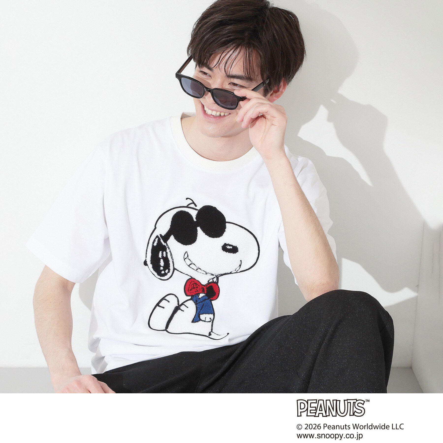 THE SHOP TK「PEANUTS ／ ピーナッツ スヌーピー さがら刺繍 半袖Tシャツ」|Tシャツ・カットソー|オフホワイト(603