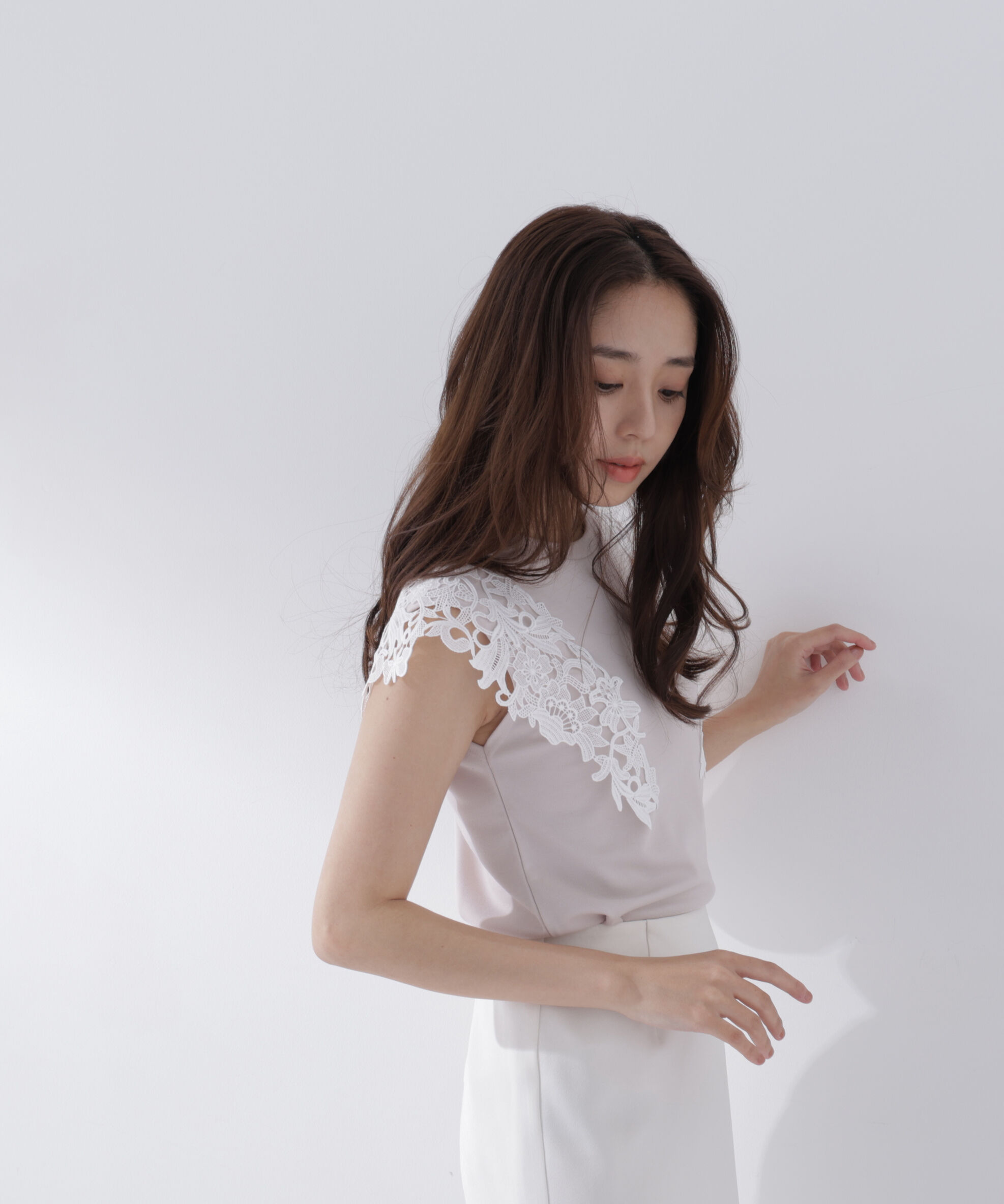  「レースフレンチスリーブカットソー」|Tシャツ・カットソー|