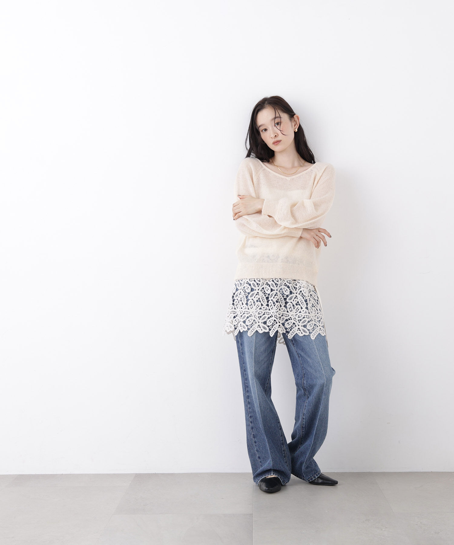  「〈N.〉アルパカ混Ｖネックニット」|ニット・セーター|