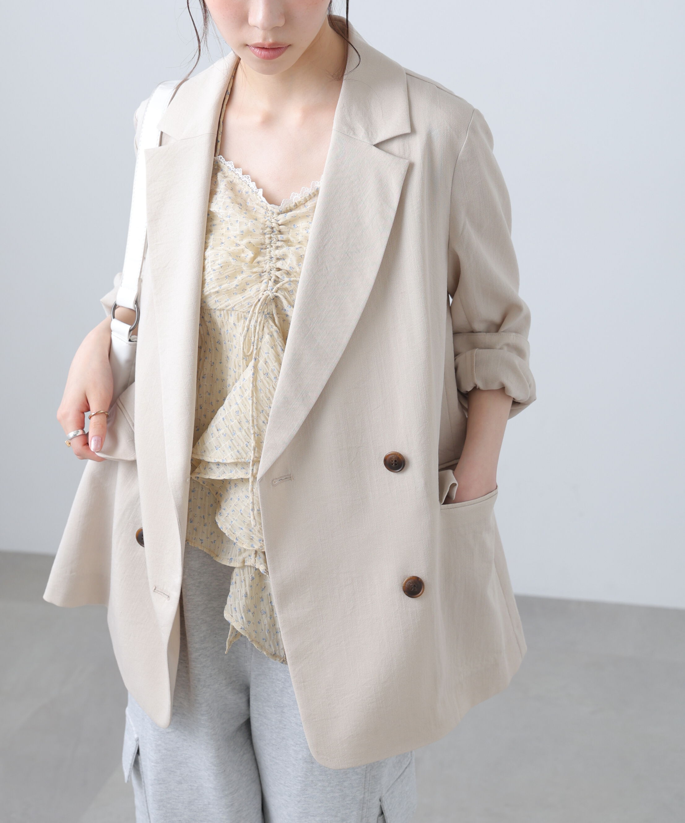  「麻調合繊ダブルブレストジャケット」|その他|