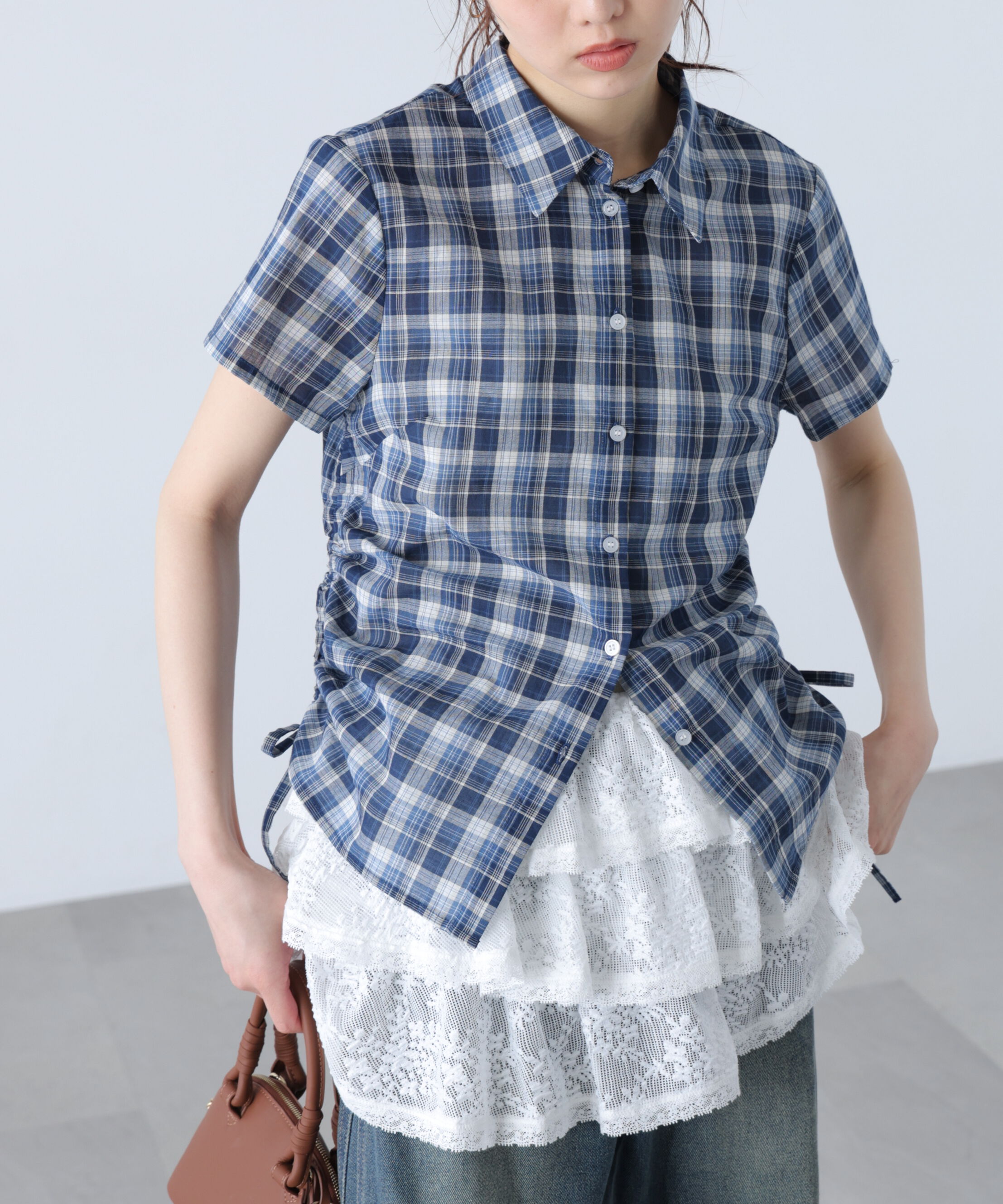  「ドロストチェックシャツ」|シャツ・ブラウス|
