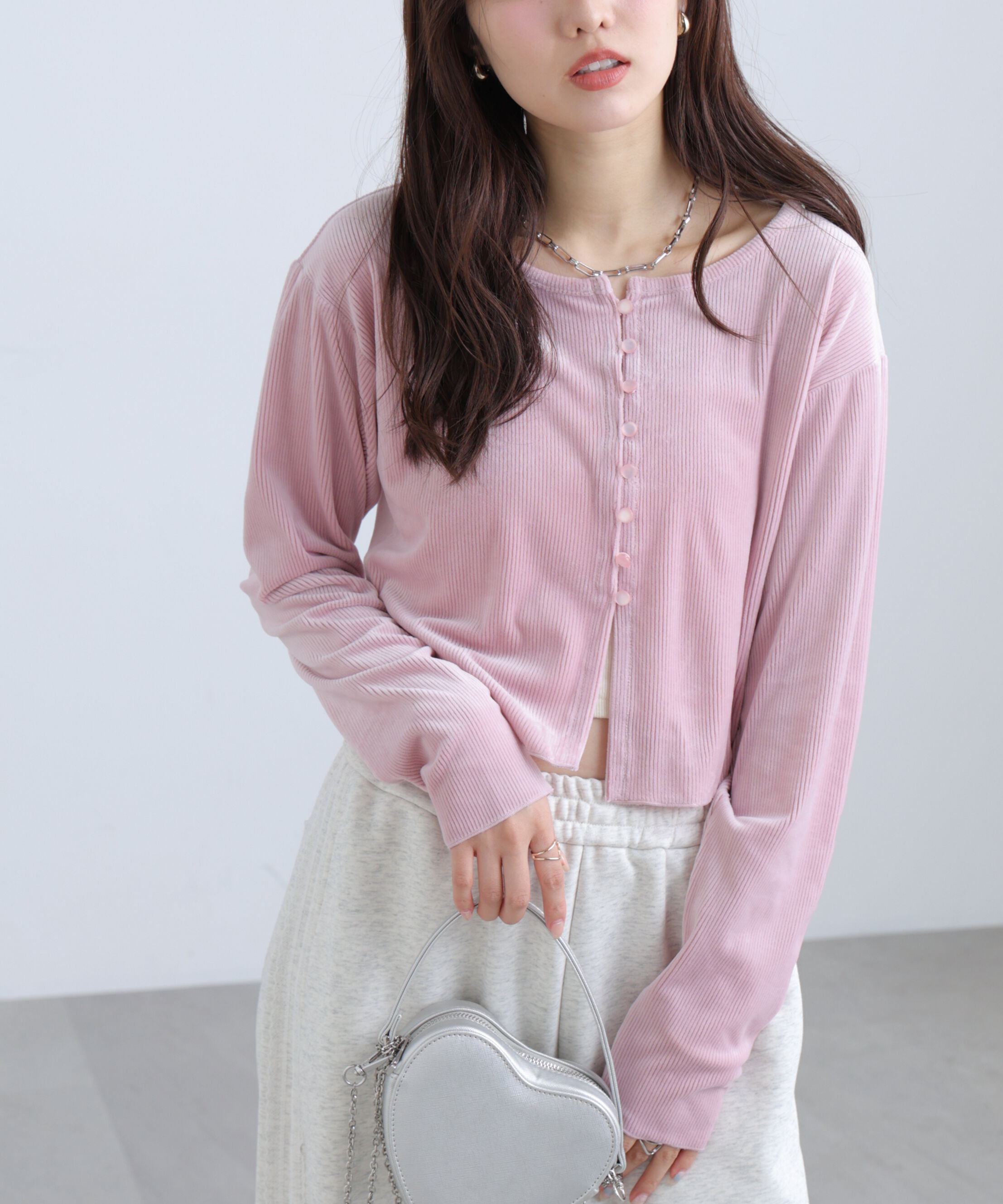  「ベロアリブカーディガン」|Tシャツ・カットソー|