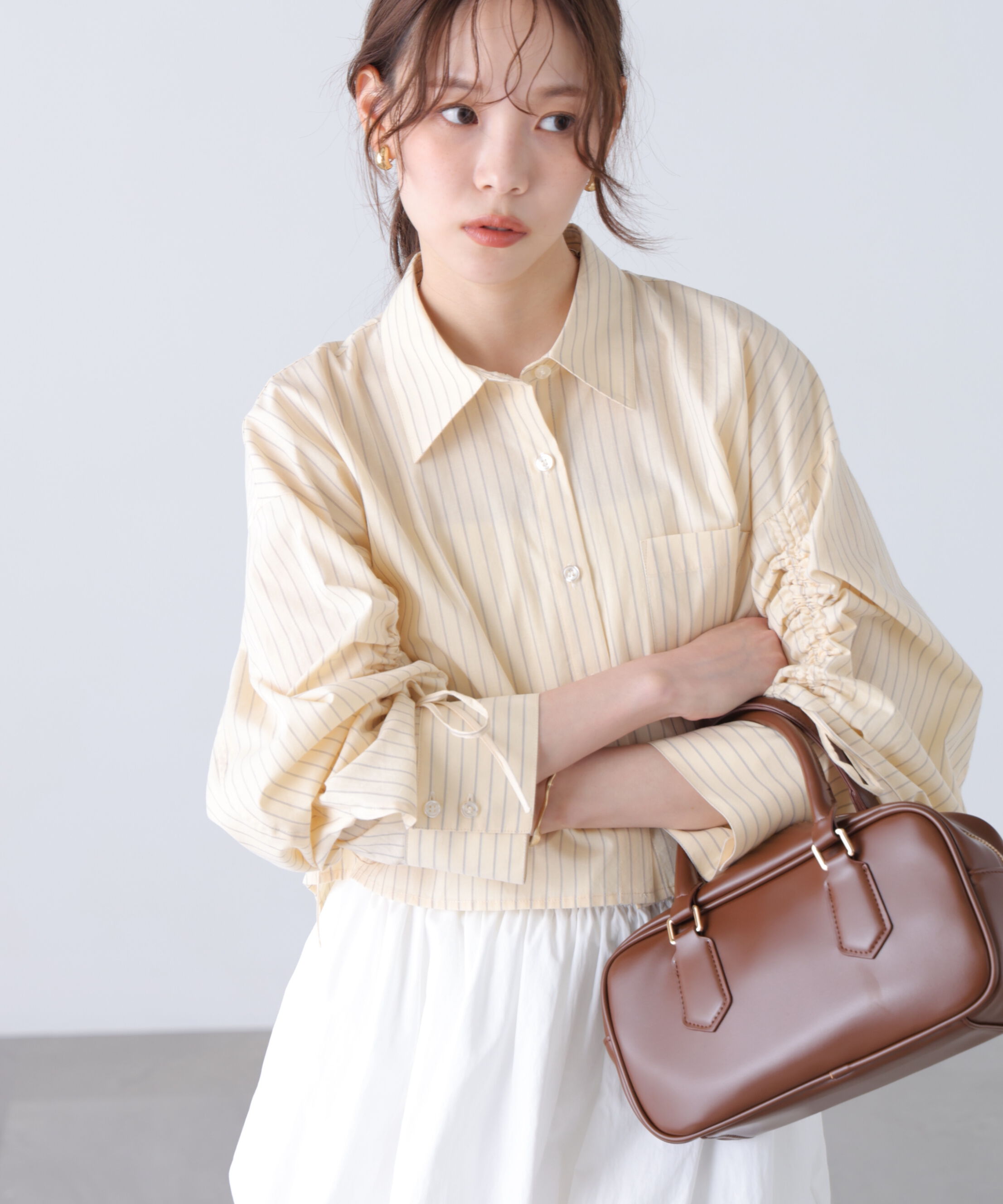  「袖シャーリングオーバーシャツ」|シャツ・ブラウス|オフベースス 1