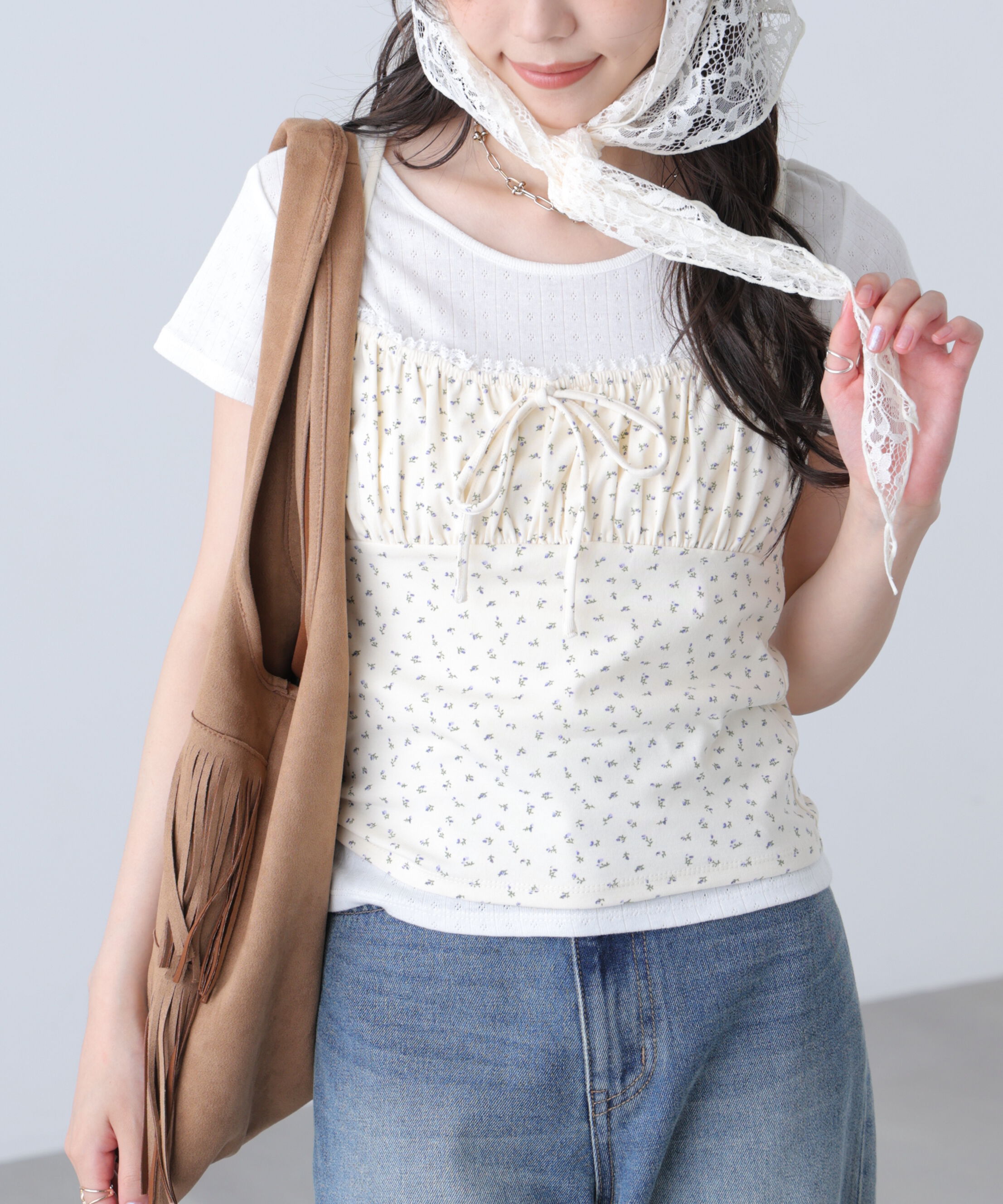  「針抜きテレコTシャツ&times;アソートキャミセット」|Tシャツ・カットソー|