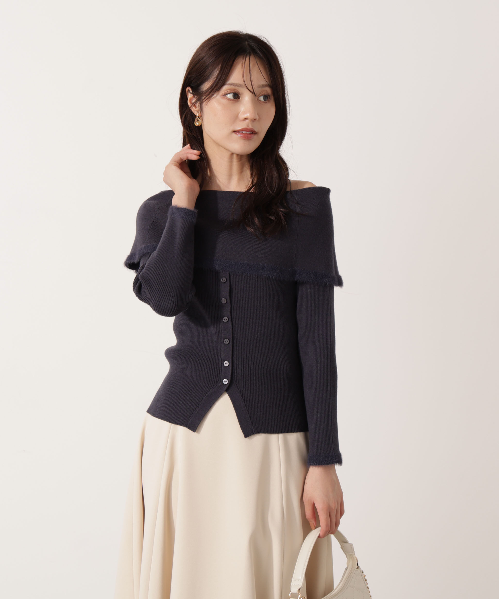 PROPORTION BODY DRESSING「ポイントフェザーオフショルニット」|ニット・セーター|