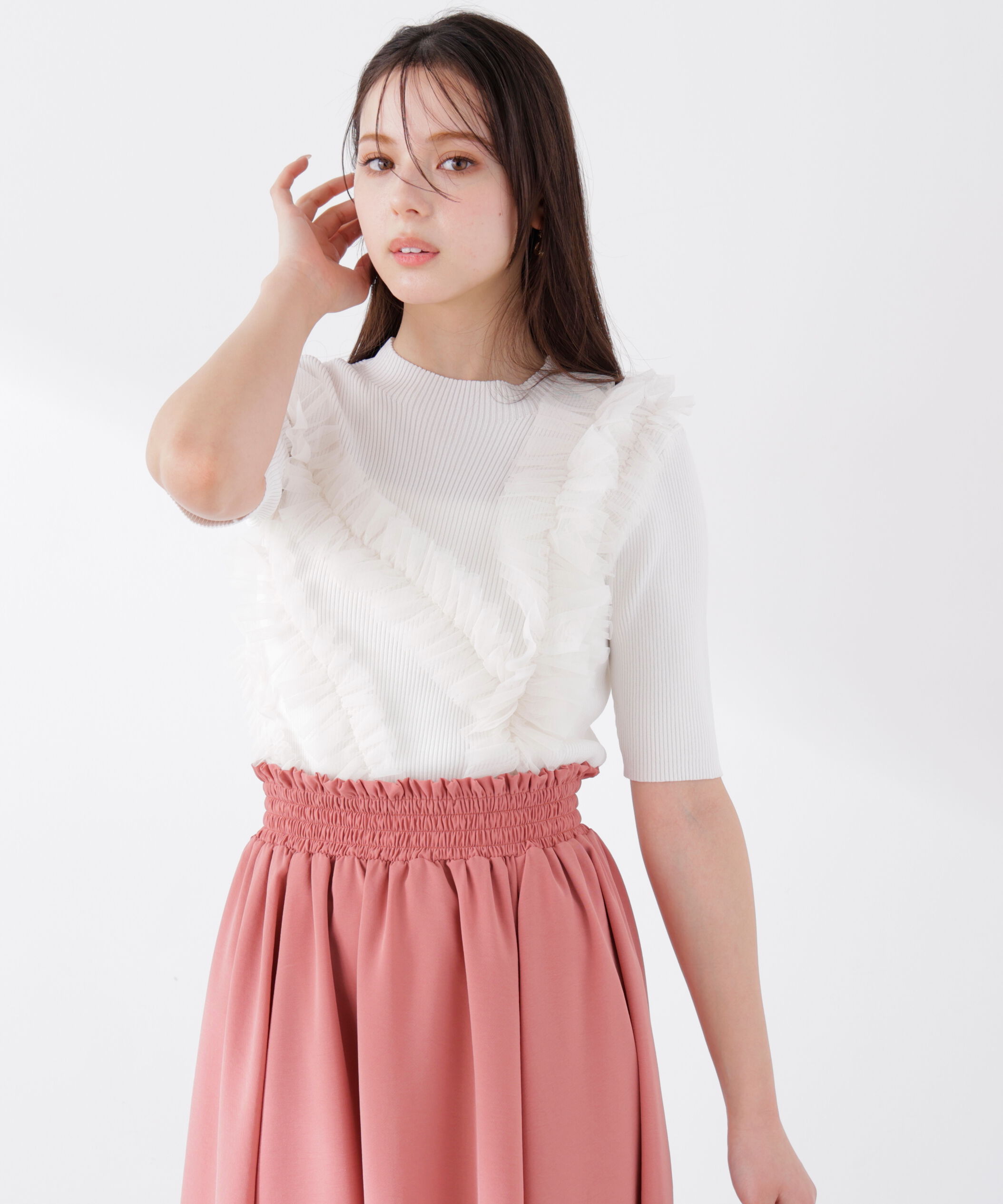 PROPORTION BODY DRESSING「チュールフリル付きニット　26SS」|ニット・セーター|