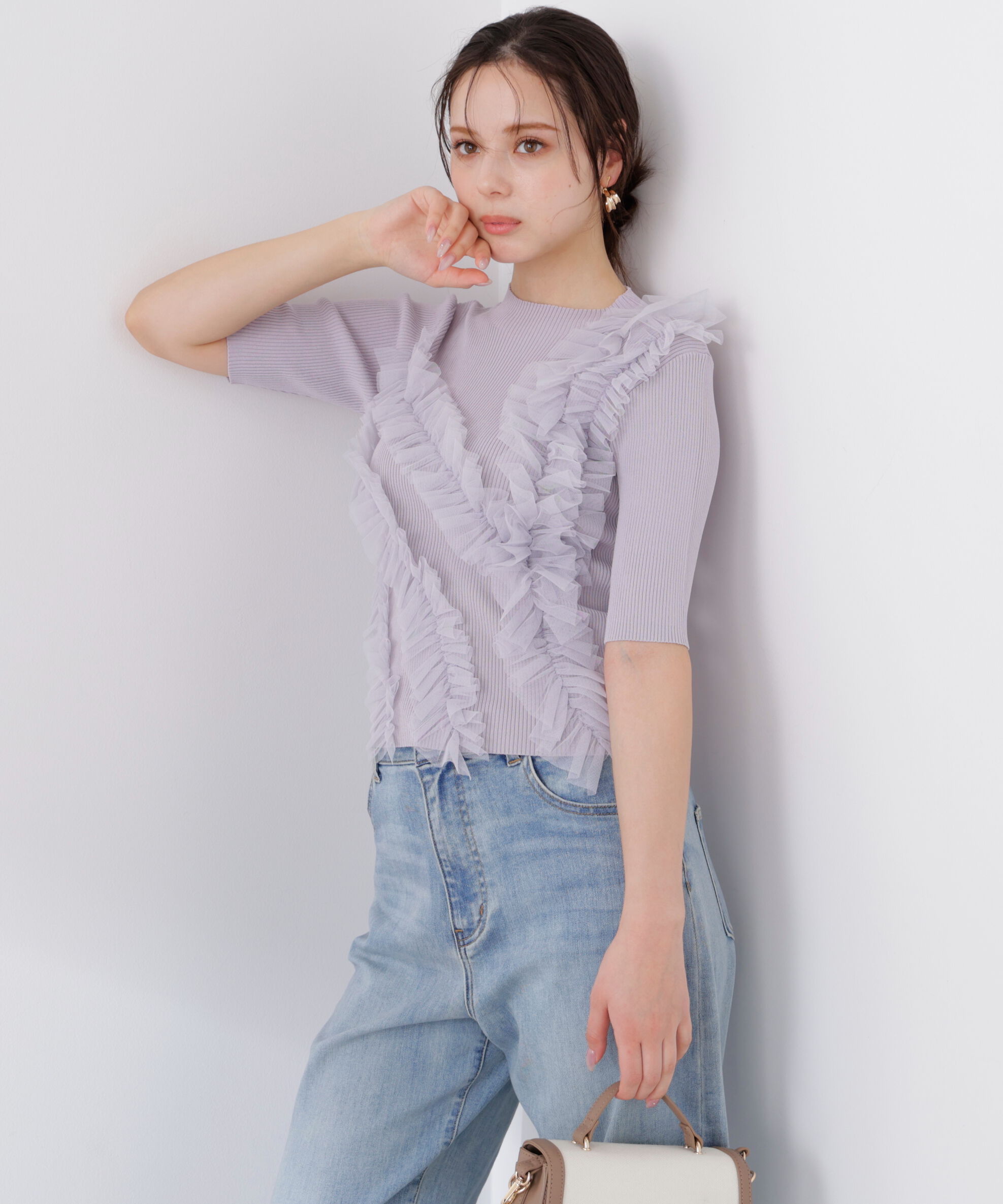 PROPORTION BODY DRESSING「チュールフリル付きニット　26SS」|ニット・セーター|