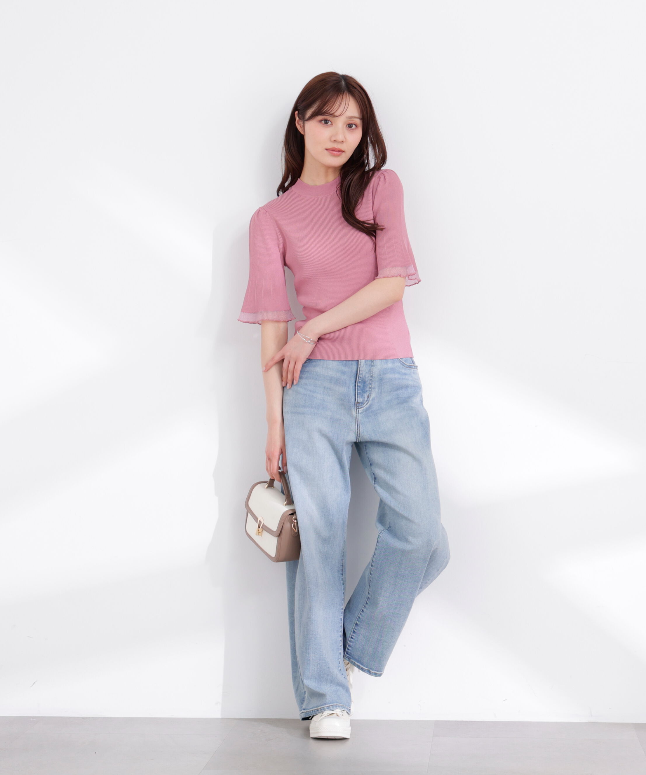 PROPORTION BODY DRESSING「部分シアー半袖ニット 26SS」|ニット・セーター|