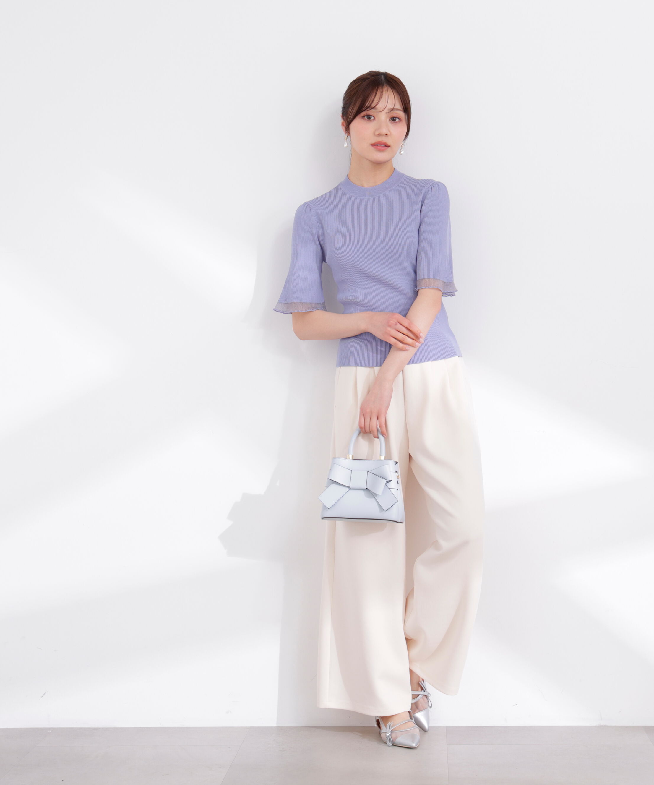 PROPORTION BODY DRESSING「部分シアー半袖ニット 26SS」|ニット・セーター|