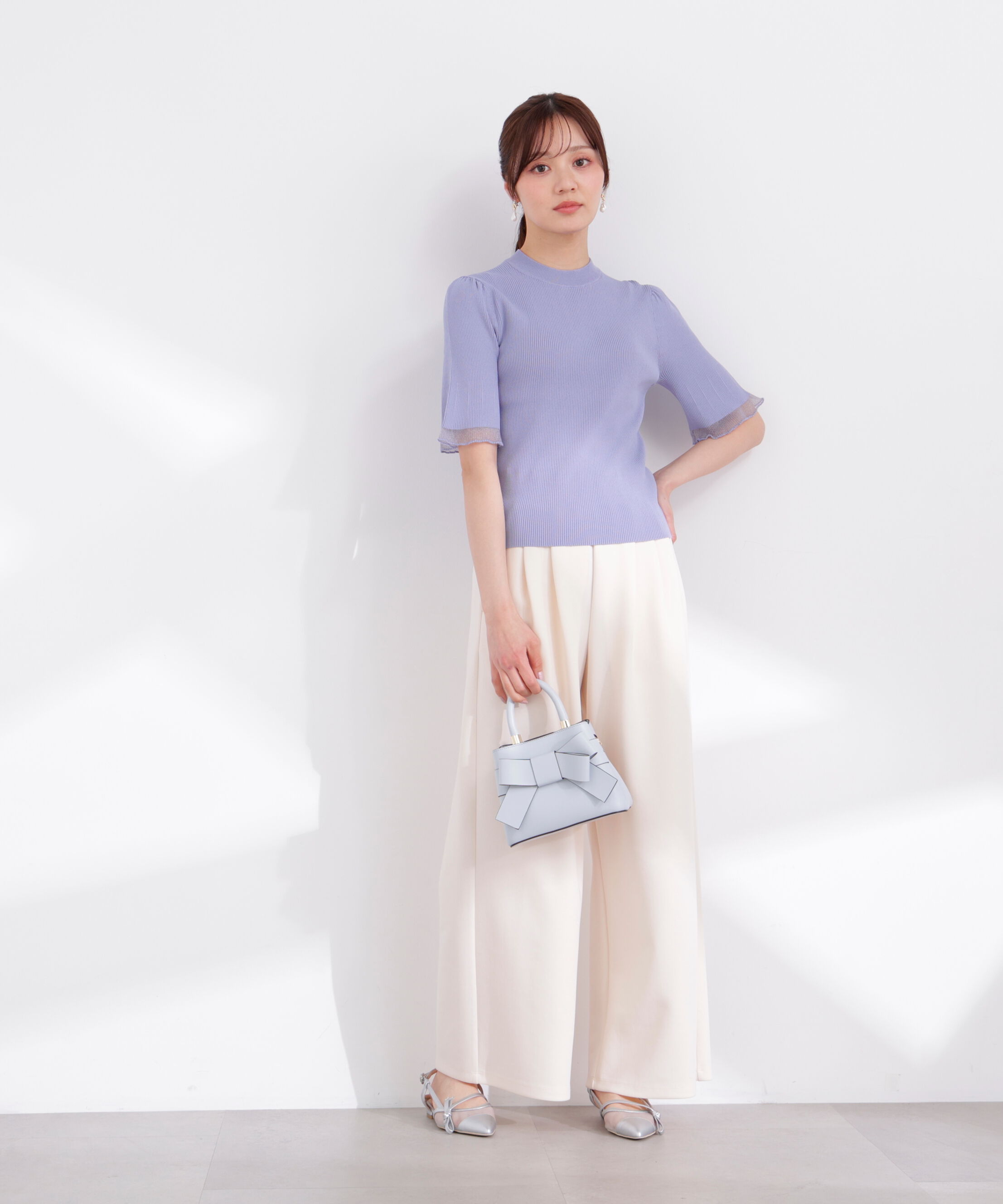 PROPORTION BODY DRESSING「部分シアー半袖ニット 26SS」|ニット・セーター|