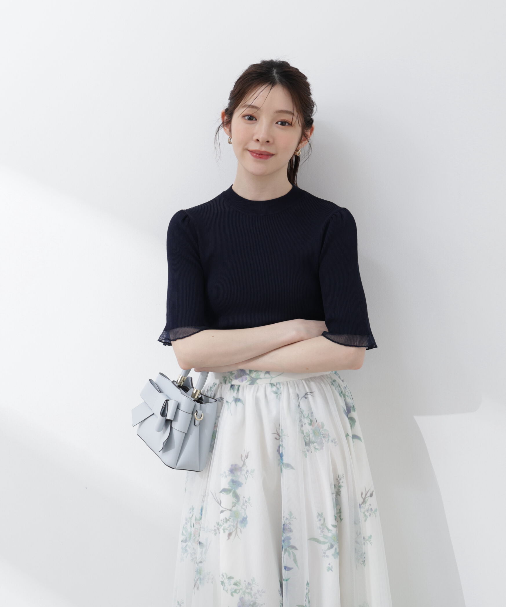 PROPORTION BODY DRESSING「部分シアー半袖ニット 26SS」|ニット・セーター|