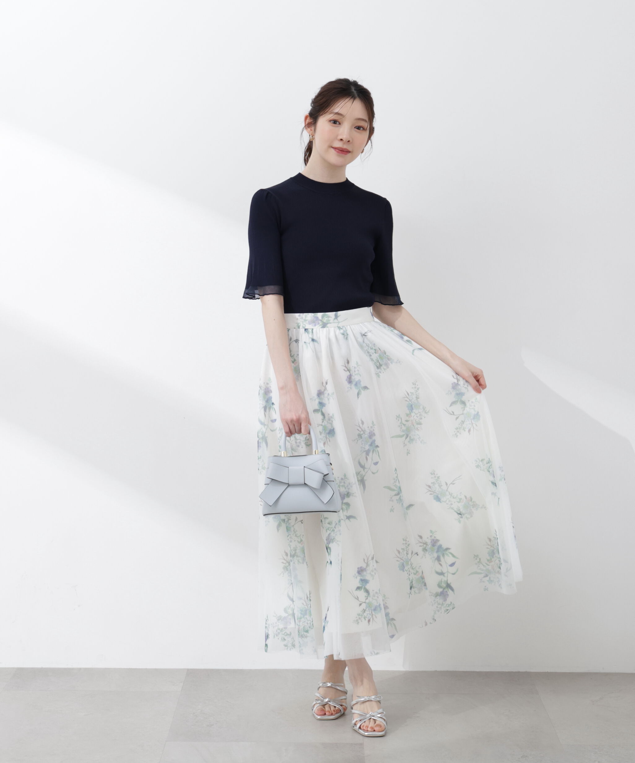 PROPORTION BODY DRESSING「部分シアー半袖ニット 26SS」|ニット・セーター|