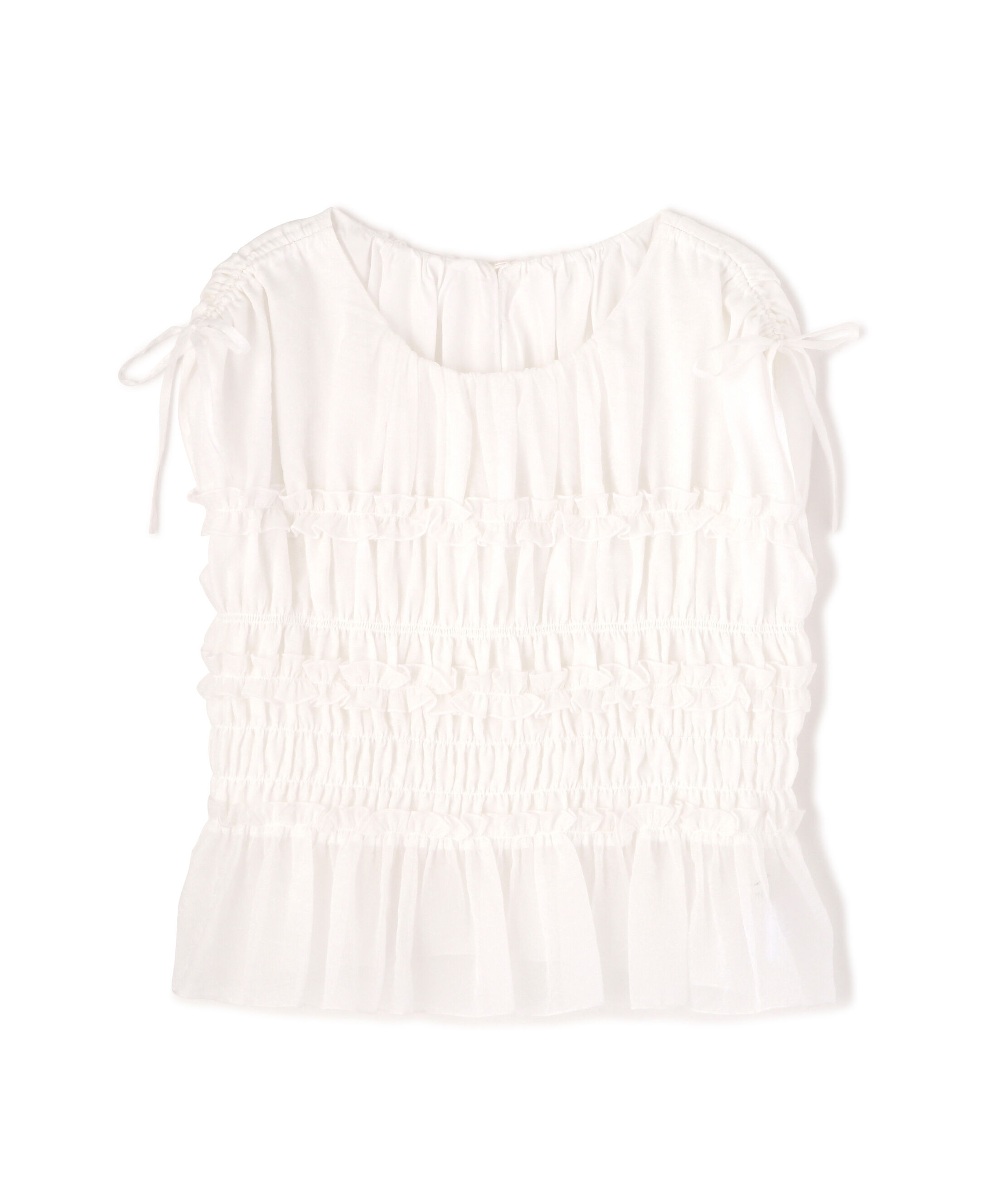 PROPORTION BODY DRESSING「〈a/mie〉シャーリングフリルブラウス＜ブルー：WEB限定＞」|シャツ・ブラウス|