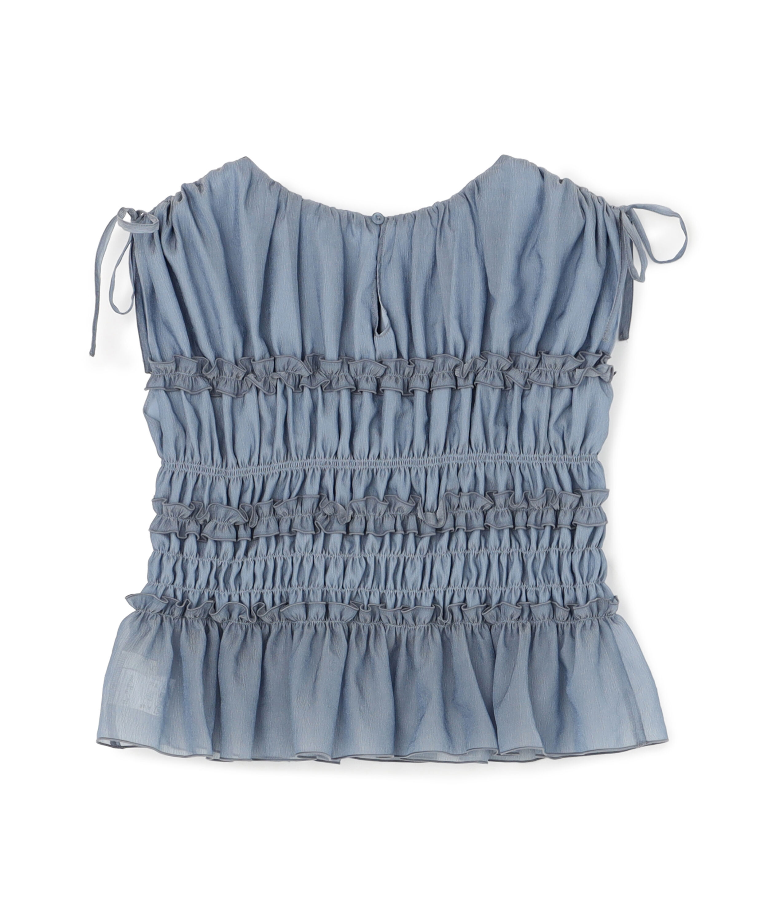 PROPORTION BODY DRESSING「〈a/mie〉シャーリングフリルブラウス＜ブルー：WEB限定＞」|シャツ・ブラウス|