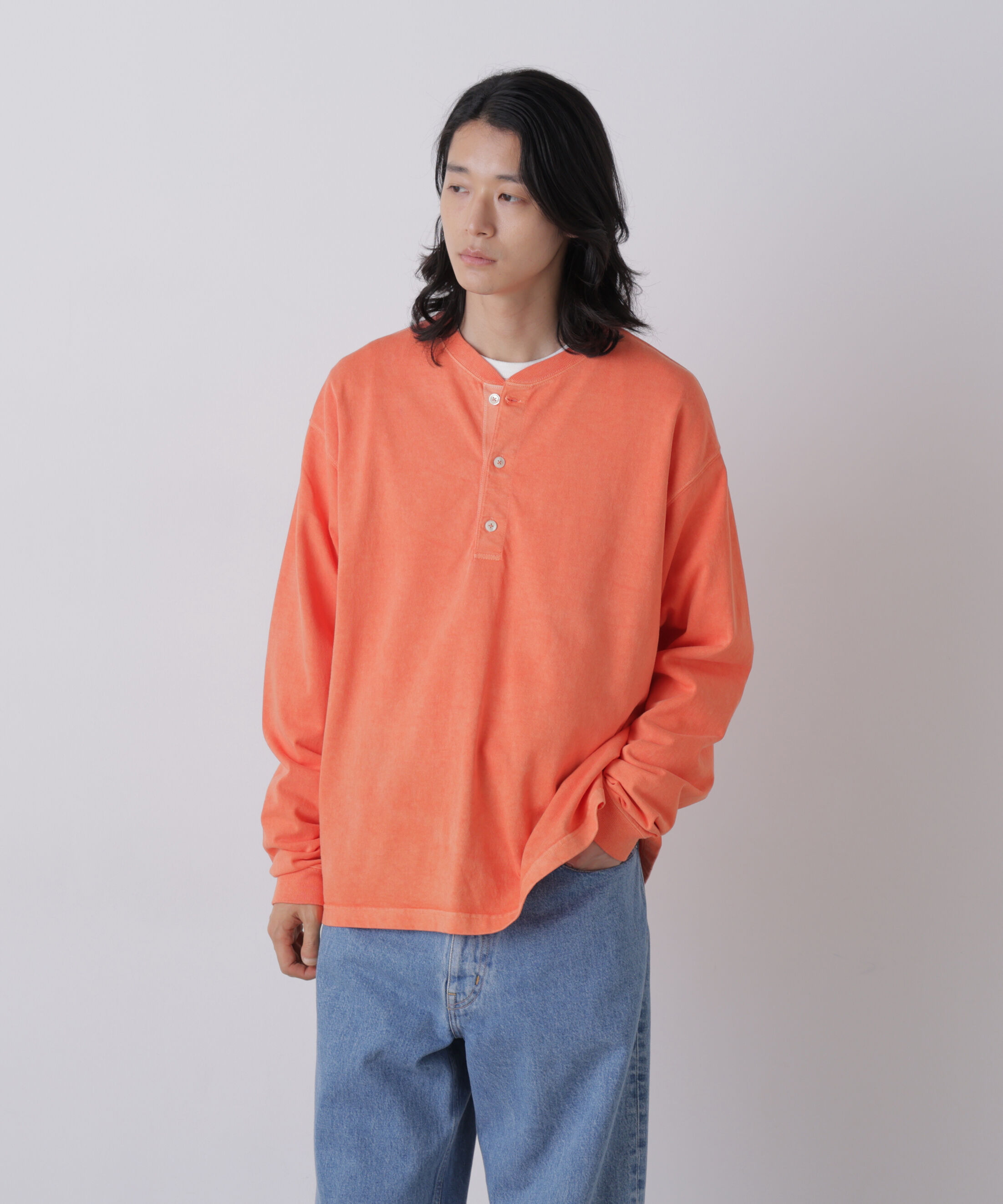 YLEVE 「YLEVE / PIGMENT DYED COTTON HENRY NECK LONG-SLEEVE T」|Tシャツ・カットソー|VERMILLION4