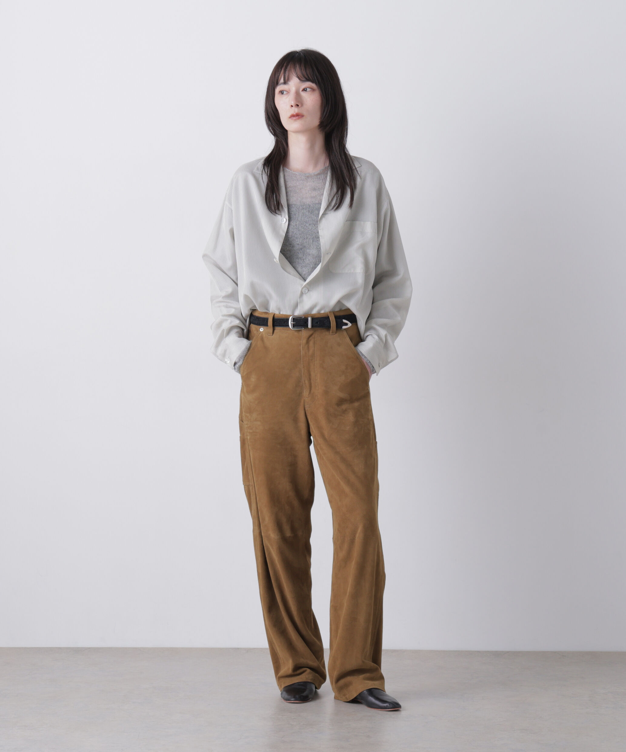 YLEVE 「YLEVE / ROUGH GOAT SUEDE PAINTER PANTS」|その他|BROWN