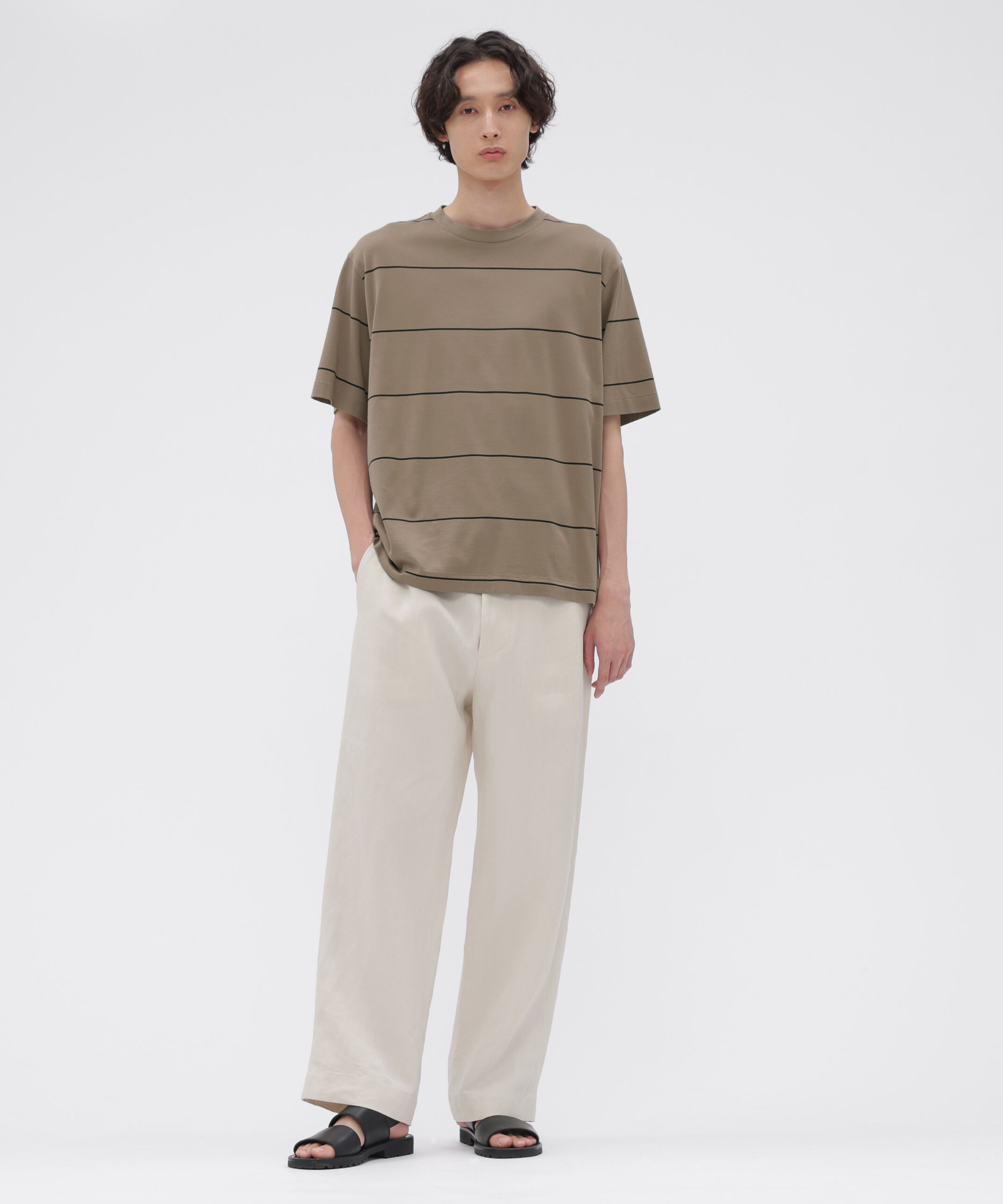 MARGARET HOWELL「FINE COTTON STRIPE JERSEY TOP」|Tシャツ・カットソー|
