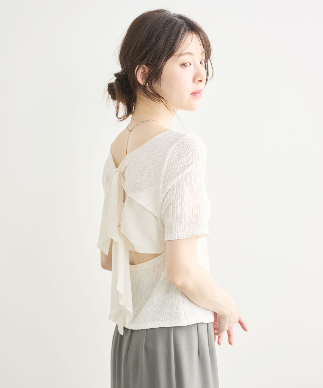 COCO DEAL「バックシャンリボンカットソートップス」|Tシャツ・カットソー|