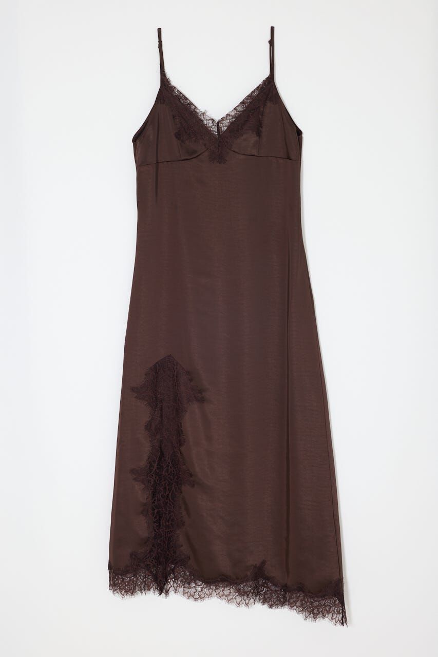 MOUSSY「LACE SATIN SLIP ドレス」|ワンピース|
