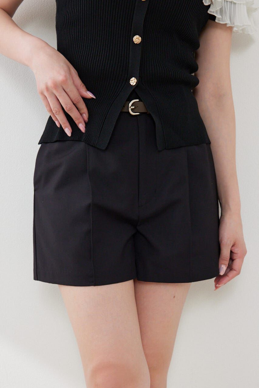 rienda「ベルト付きピンタックショートパンツ」|その他|BLK