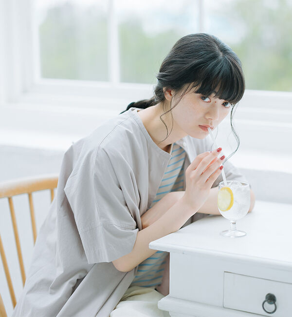 オローネ「ファインダーロングロングシャツ&ldquo;5分袖&rdquo;」|シャツ・ブラウス|